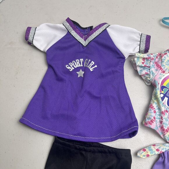 Doll Clothing Outfits for 18" Lot Pants, Shirts, Shorts, Cat Sleep Mask 7 Pieces - Picture 3 of 11